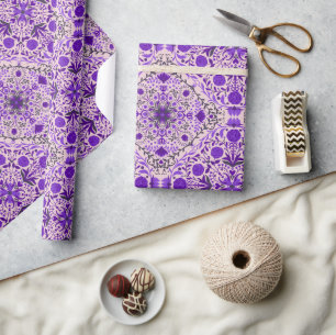 Florence-tegels in violet en katoenroze snoep cadeaupapier