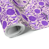 Florence-tegels in violet en katoenroze snoep cadeaupapier (Rol Hoek)