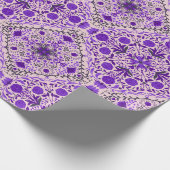 Florence-tegels in violet en katoenroze snoep cadeaupapier (Hoek)