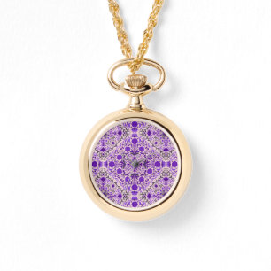 Florence-tegels in violet en katoenroze snoep horloge