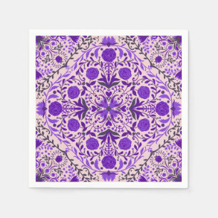 Florence-tegels in violet en katoenroze snoep servet