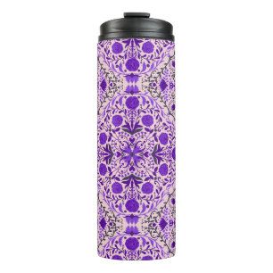 Florence-tegels in violet en katoenroze snoep thermosbeker