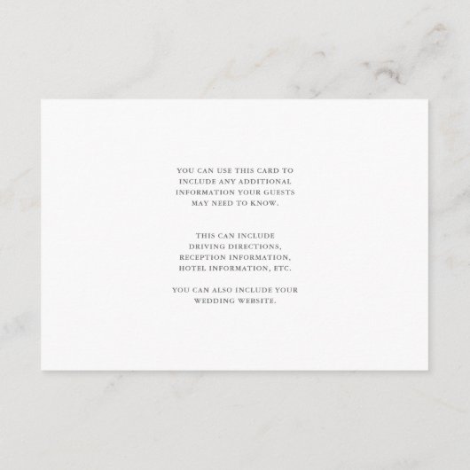 Florence Two Sided Guest Details Photo Enclosure Informatiekaartje (Achterkant)