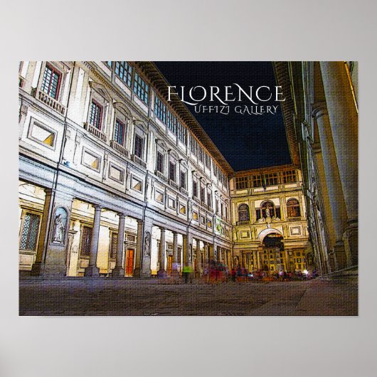 Florence, Uffizi Gallery Poster (Voorkant)