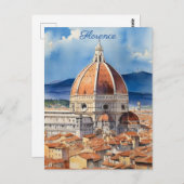 Florence uitzicht | il Duomo | aquarel Briefkaart (Voorkant / Achterkant)
