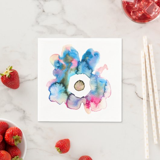 Florence waterverf handgetekende abstracte kunst servet (Insitu)