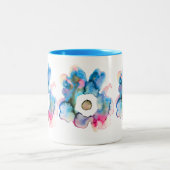 Florence waterverf handgetekende abstracte kunst tweekleurige koffiemok (Center)