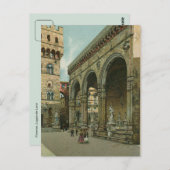  Florence waterverf Loggia dei Lanzi Briefkaart (Voorkant / Achterkant)