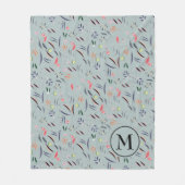 Florence Waterverf Personal Monogram Fleece Deken (Voorkant)