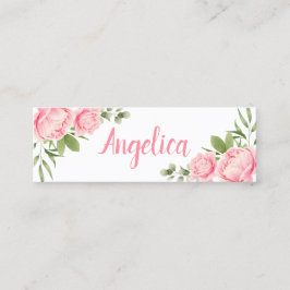 Florence waterverf trendy roze roze bloemen mini visitekaartje