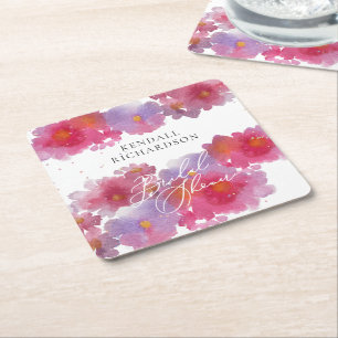 Florence Waterverf Vrijgezellenfeest Papieren Bord Vierkante Kartonnen Onderzetter