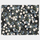 Florence Waterverf Wildbloemen Roze Blauwe Blauwe Fleece Deken (Voorkant (Horizontaal))