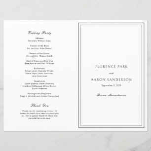 Florence White Elegant Wedding Programme