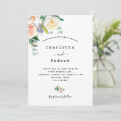 Florence White roze goudroze bruiloft Kaart (Staand voorkant)