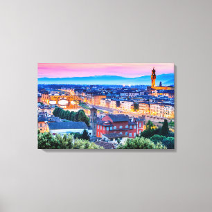 Florence zonsondergang, Italië Canvas Afdruk