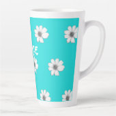 Florentieel patroon Blauwgroen Blauwe douanenaam Latte Mok (Rechts)