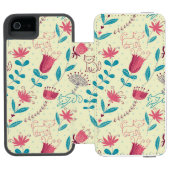 Florentieel patroon met cartoon katten incipio iPhone portemonnee hoesje (Agenda Open)