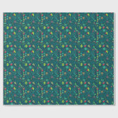 Florentieel patroon met cartoon vogels cadeaupapier (Vlak)