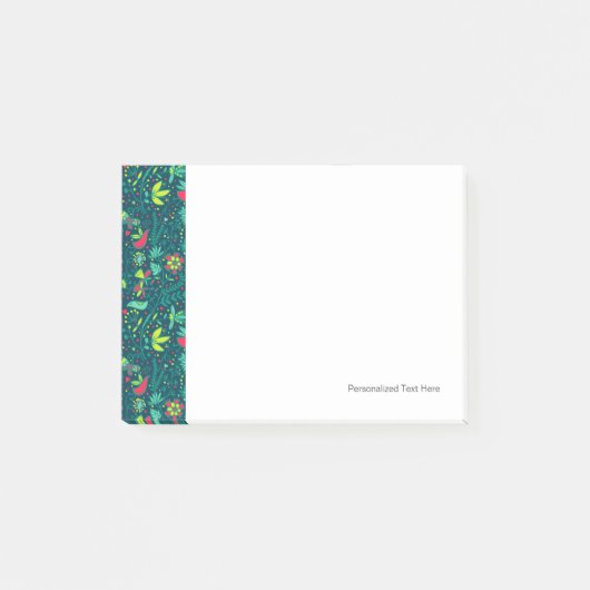 Florentieel patroon met cartoon vogels post-it® notes (Voorkant)