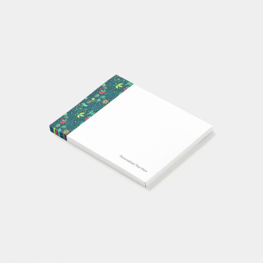 Florentieel patroon met cartoon vogels post-it® notes (Schuin)