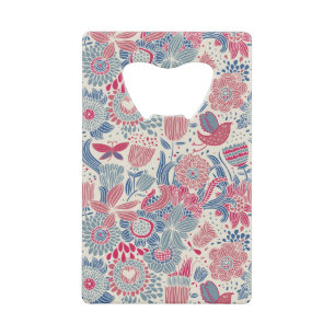 Florentieel patroon met vogel en vlinder kredietkaart flessenopener