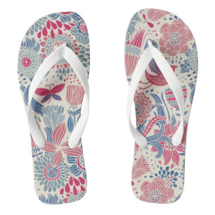 Florentieel patroon met vogel en vlinder teenslippers