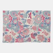 Florentieel patroon met vogel en vlinder theedoek (Horizontaal)