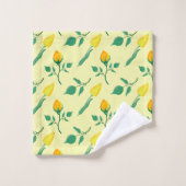 Florentijn met gele roos en tulpbloemen bad handdoek (Wasdoekje)
