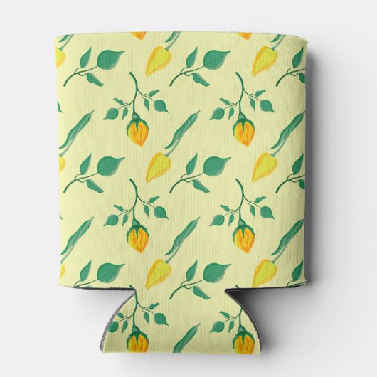 Florentijn met gele roos en tulpbloemen blikjeskoeler (Achterkant)