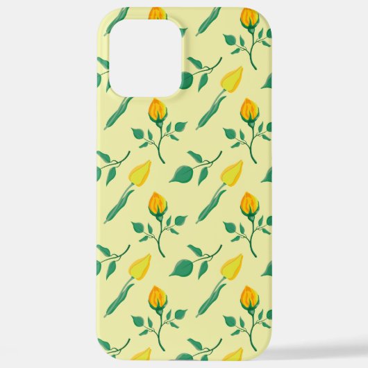 Florentijn met gele roos en tulpbloemen iPhone hoesje (Achterkant)