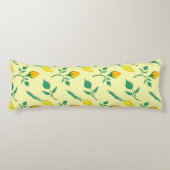 Florentijn met gele roos en tulpbloemen lichaamskussen (Voorkant)