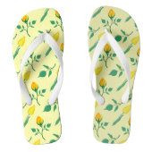 Florentijn met gele roos en tulpbloemen teenslippers (Voetbed)