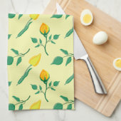 Florentijn met gele roos en tulpbloemen theedoek (Quarter Fold)