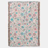 Florentijn voor blauwgroen en koraalfolk deken (Voorkant Verticaal)