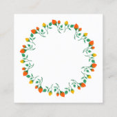 Florentijns rond lijst met gele en rode rozenbloem afsprakenkaartje (Achterkant)