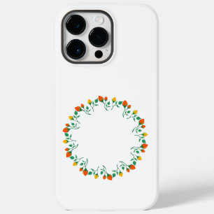 Florentijns rond lijst met gele en rode rozenbloem Case-Mate iPhone 14 pro max hoesje