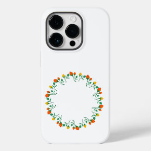Florentijns rond lijst met gele en rode rozenbloem Case-Mate iPhone 14 pro hoesje