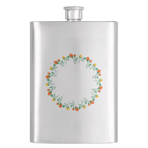 Florentijns rond lijst met gele en rode rozenbloem flacon