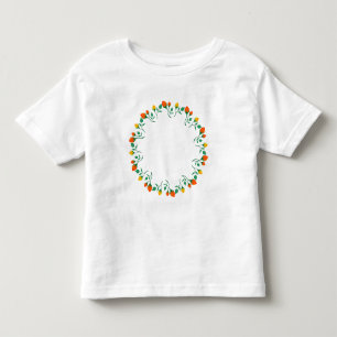 Florentijns rond lijst met gele en rode rozenbloem kinder shirts
