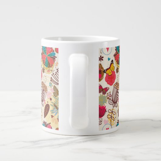 Florentijnse patroon in retrorestandaard 4 extra grote beker (Achterkant)