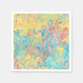 Florentijnse pauwenveer gemarmerd papieren servett servet (Voorkant)