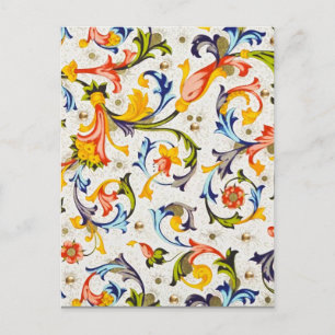 FLORENTIJNSE RENAISSANCE  BLOEMENKRULLEN, BLOEMEN BRIEFKAART