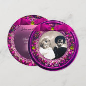 FLORENTIJNSE RENAISSANCE VRUCHTEN ROZE LINT INITIA KAART (Voorkant / Achterkant)