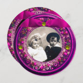 FLORENTIJNSE RENAISSANCE VRUCHTEN ROZE LINT INITIA KAART (Voorkant / Achterkant)