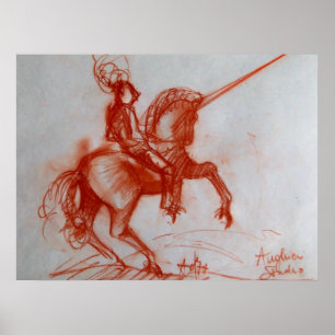 FLORENTIJNSE RIDDER TE PAARD POSTER