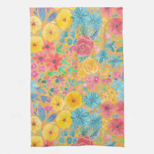 Florentijnse waterverf in geel theedoek (Verticaal)