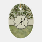 Florentijnse Waterverf Ivy met Monogram Keramisch Ornament (Voorkant)