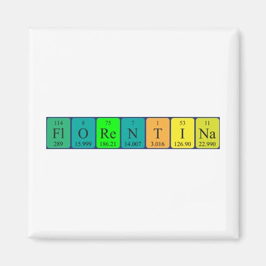 Florentina periodieke tabelnaam magnet magneet (Voorkant)