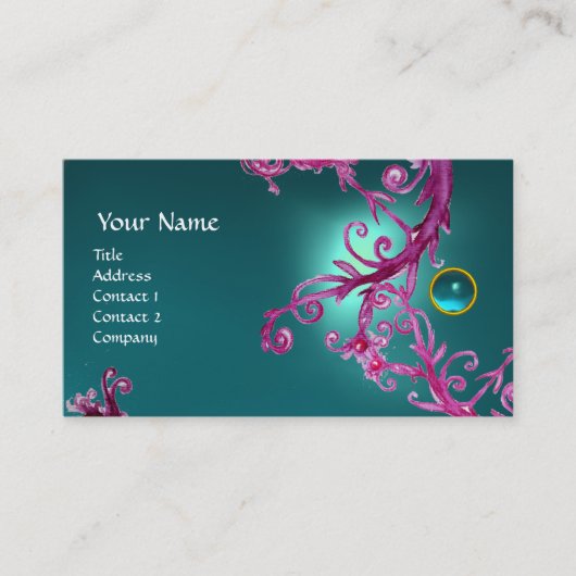 FLORENTINE BAROQUE MONOGRAM GEM blauw Visitekaartje (Voorkant)