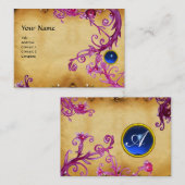 FLORENTINE BAROQUE MONOGRAM GEM blue parchment Visitekaartje (Voorkant / Achterkant)